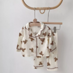 ensemble pyjama 2 pièces bébé gaze de coton ours