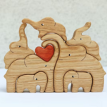 puzzle décoratif personnalisé famille éléphant décoratif
