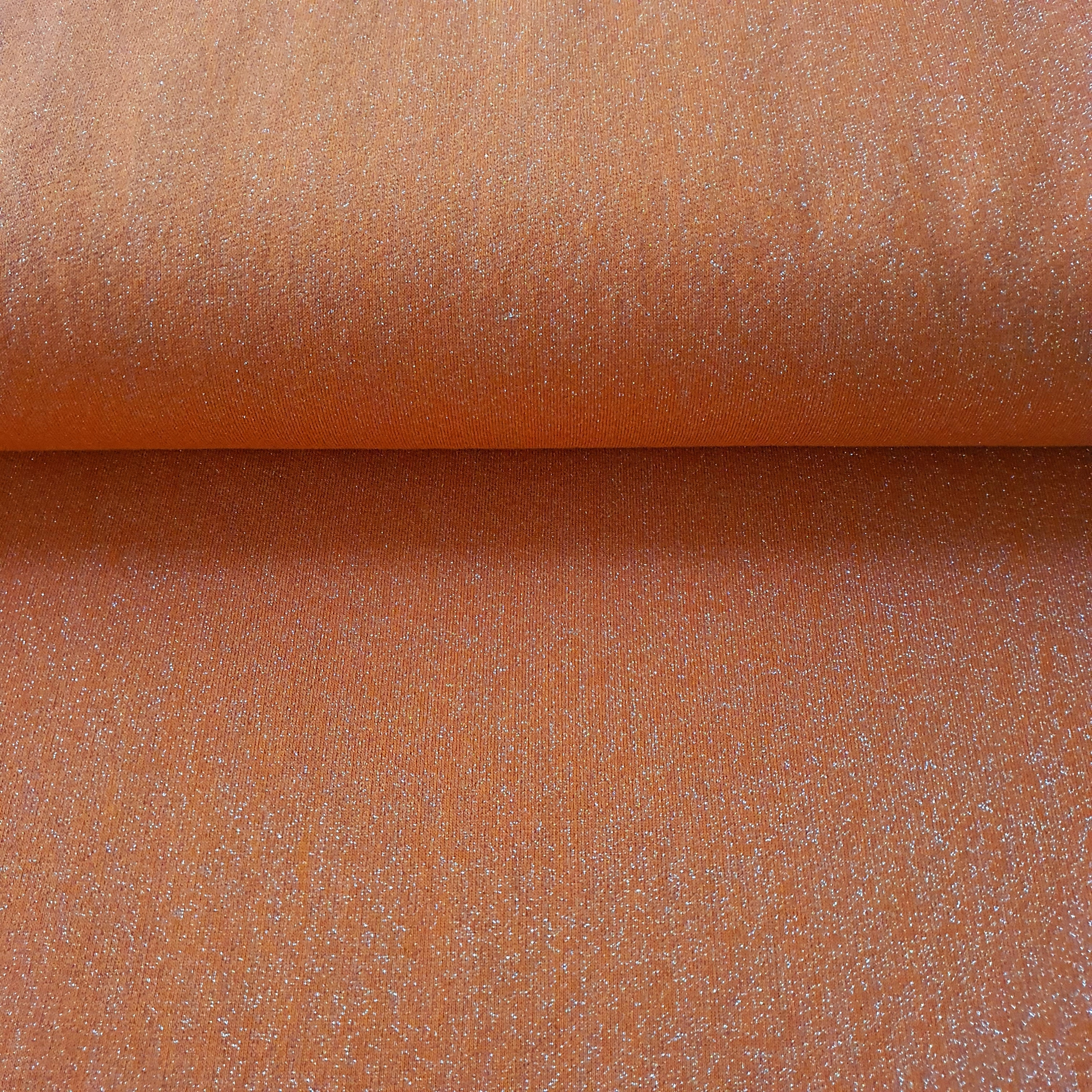 Tissu french terry lurex orange