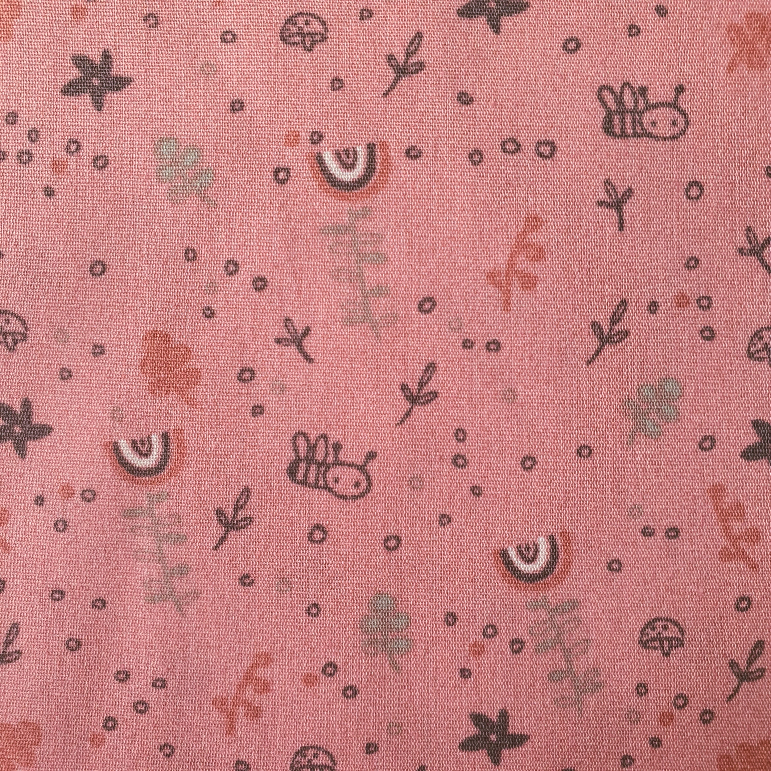 Tissu coton enfant abeille rose (1)