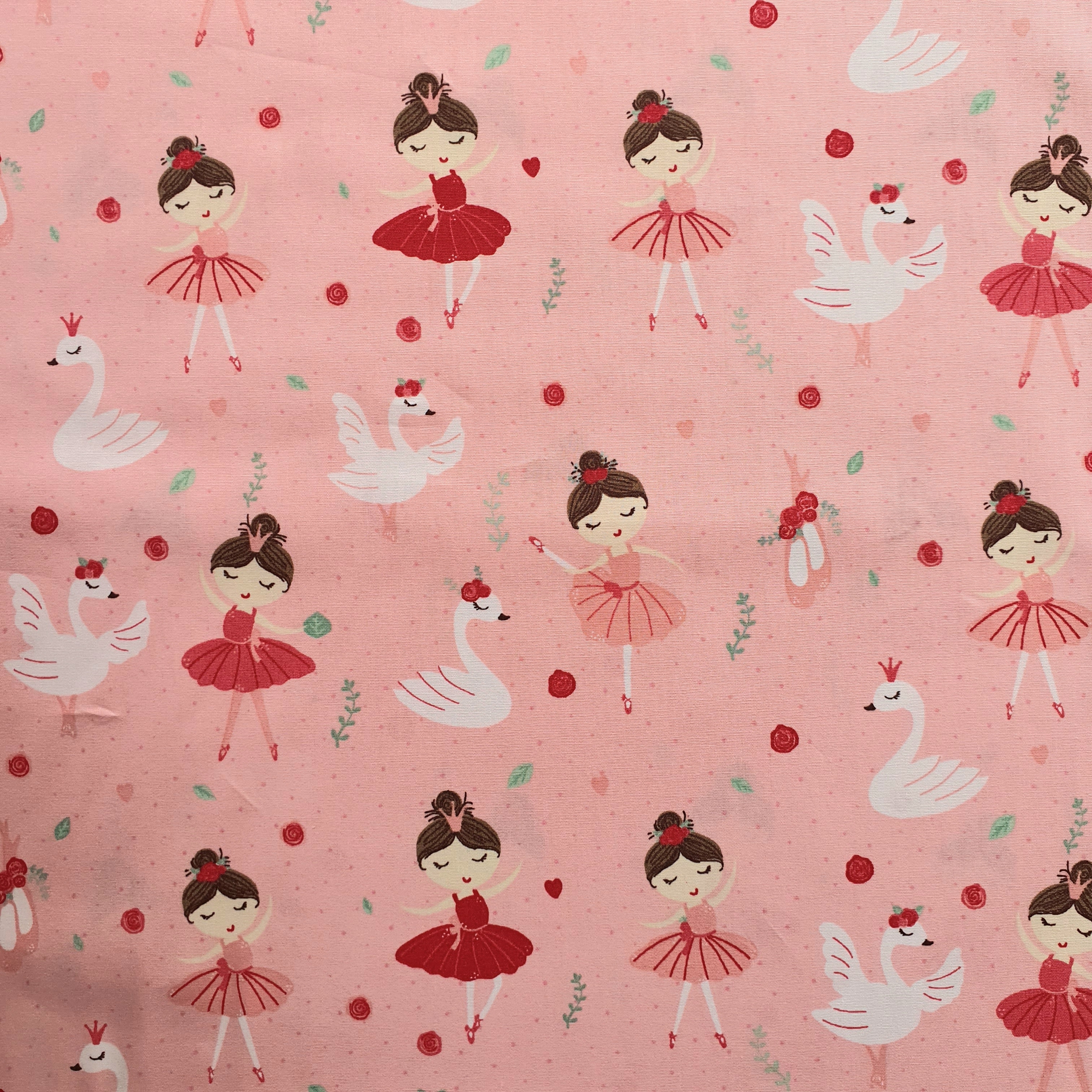 tissu coton poppy danceuse rose (1)
