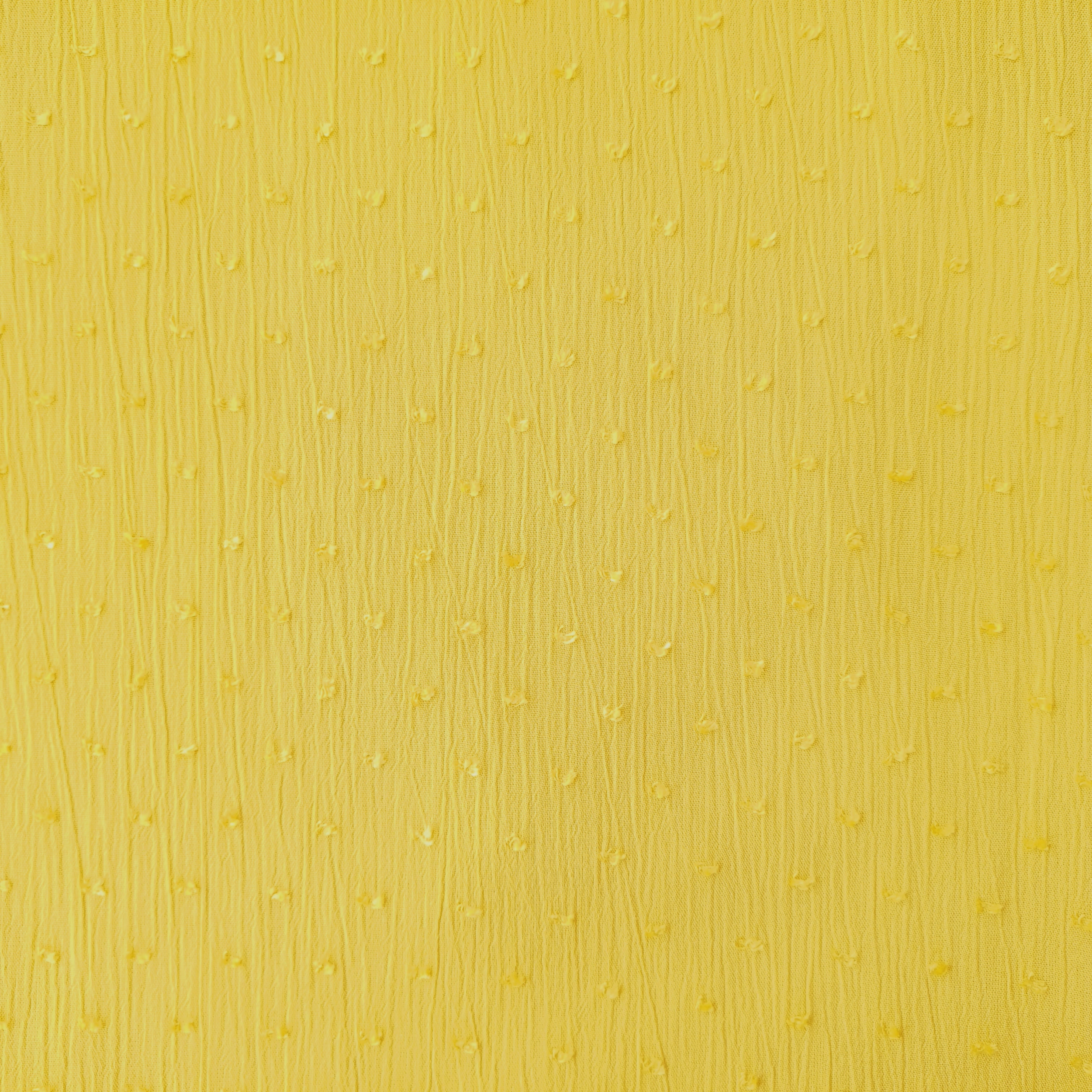 Tissu viscose crincle plumetis jaune