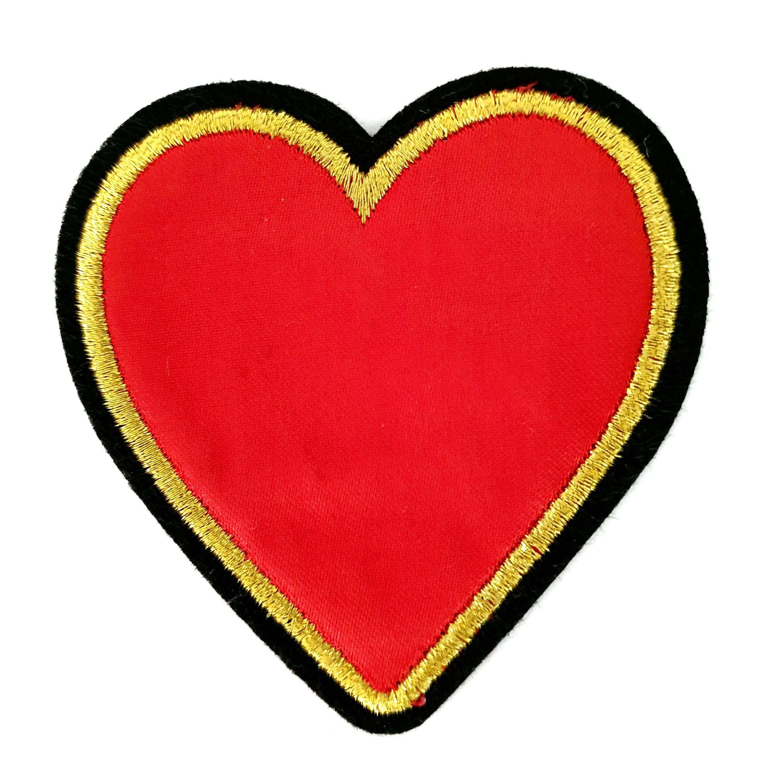 Patch autocollant coeur rouge et or