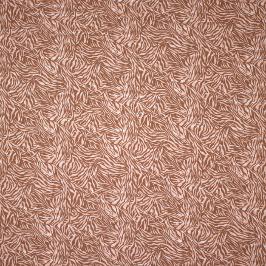 Tissu maille jersey zébré beige marron