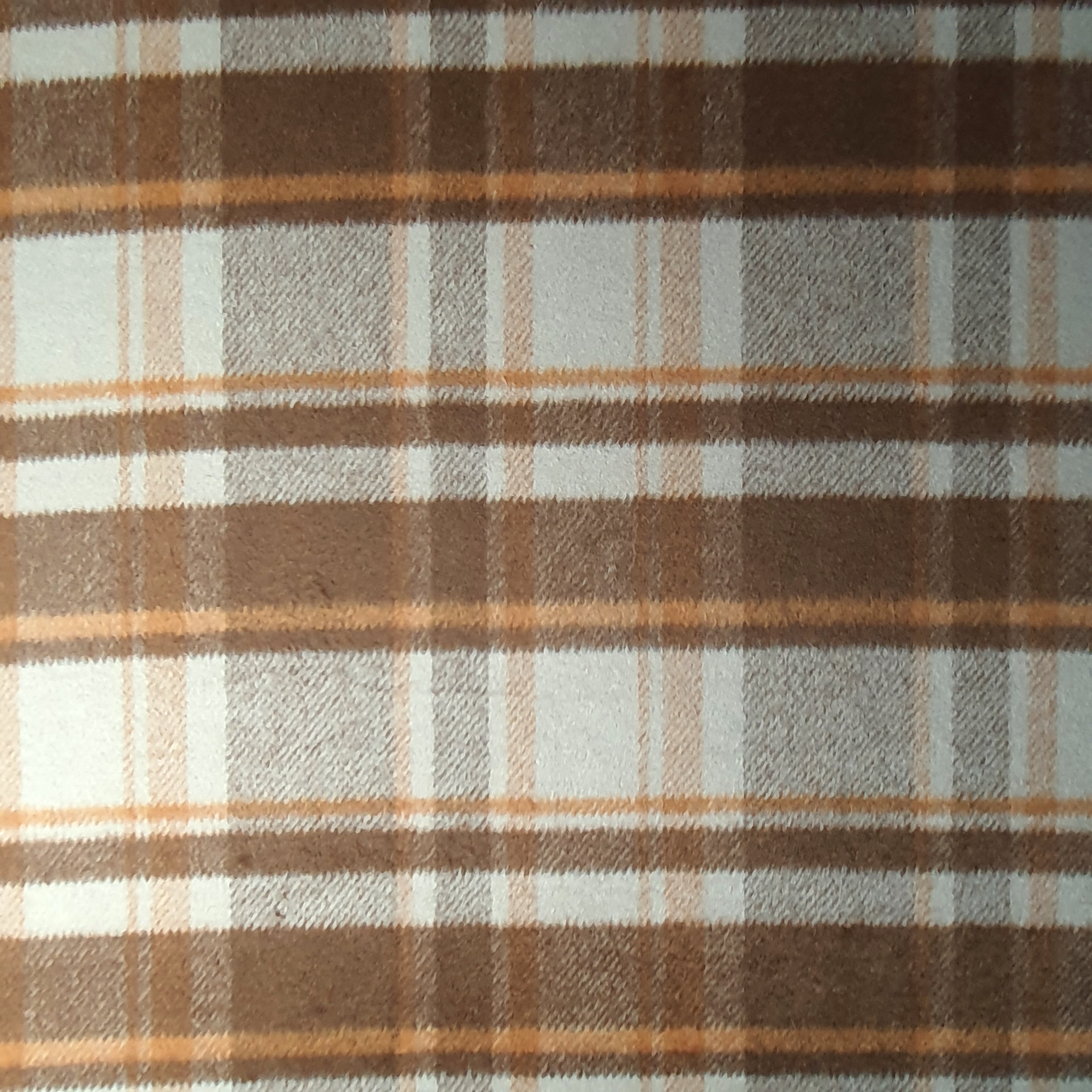 Tissu lainage manteau carreau écossais marron orange. (2)
