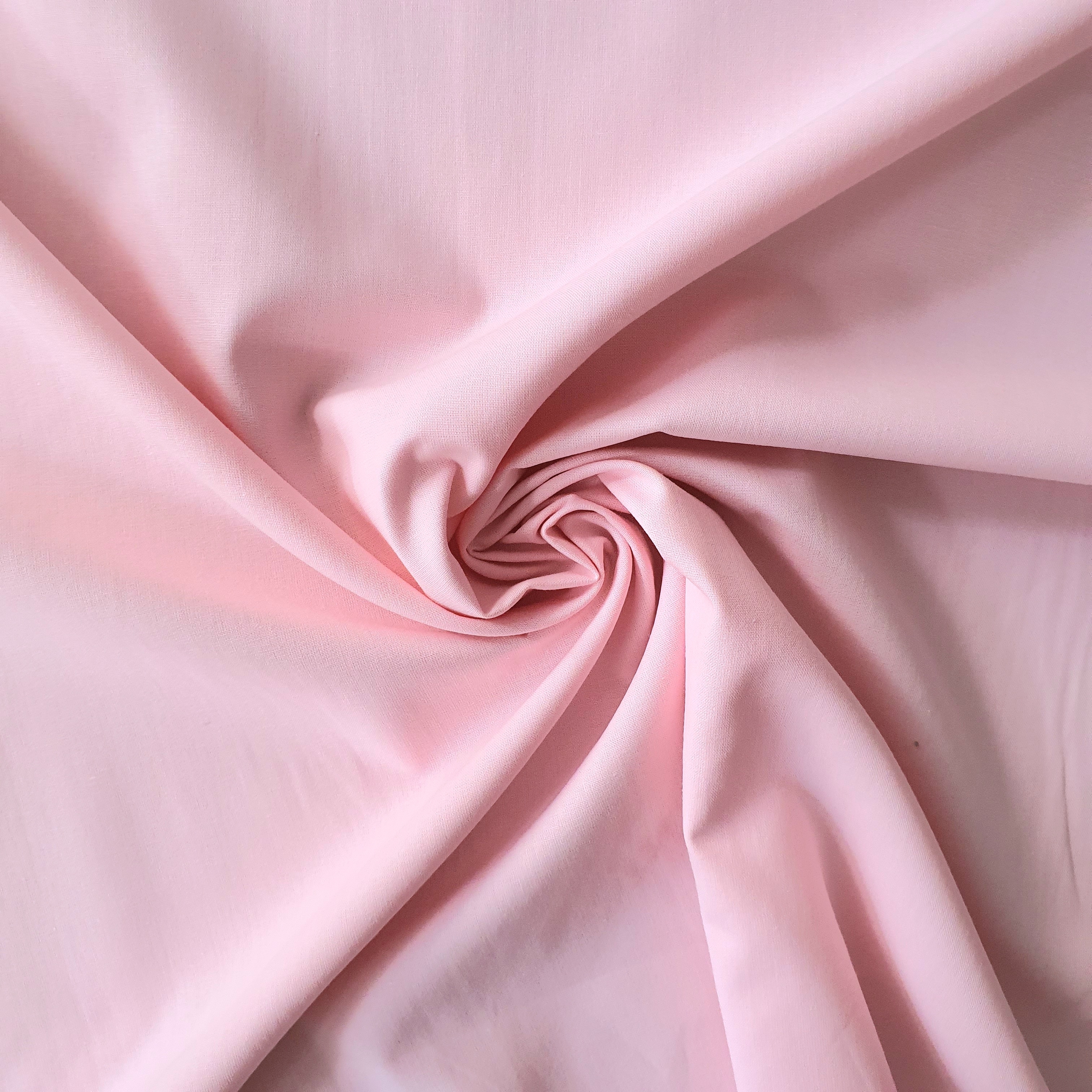 Tissu popeline de coton rose clair