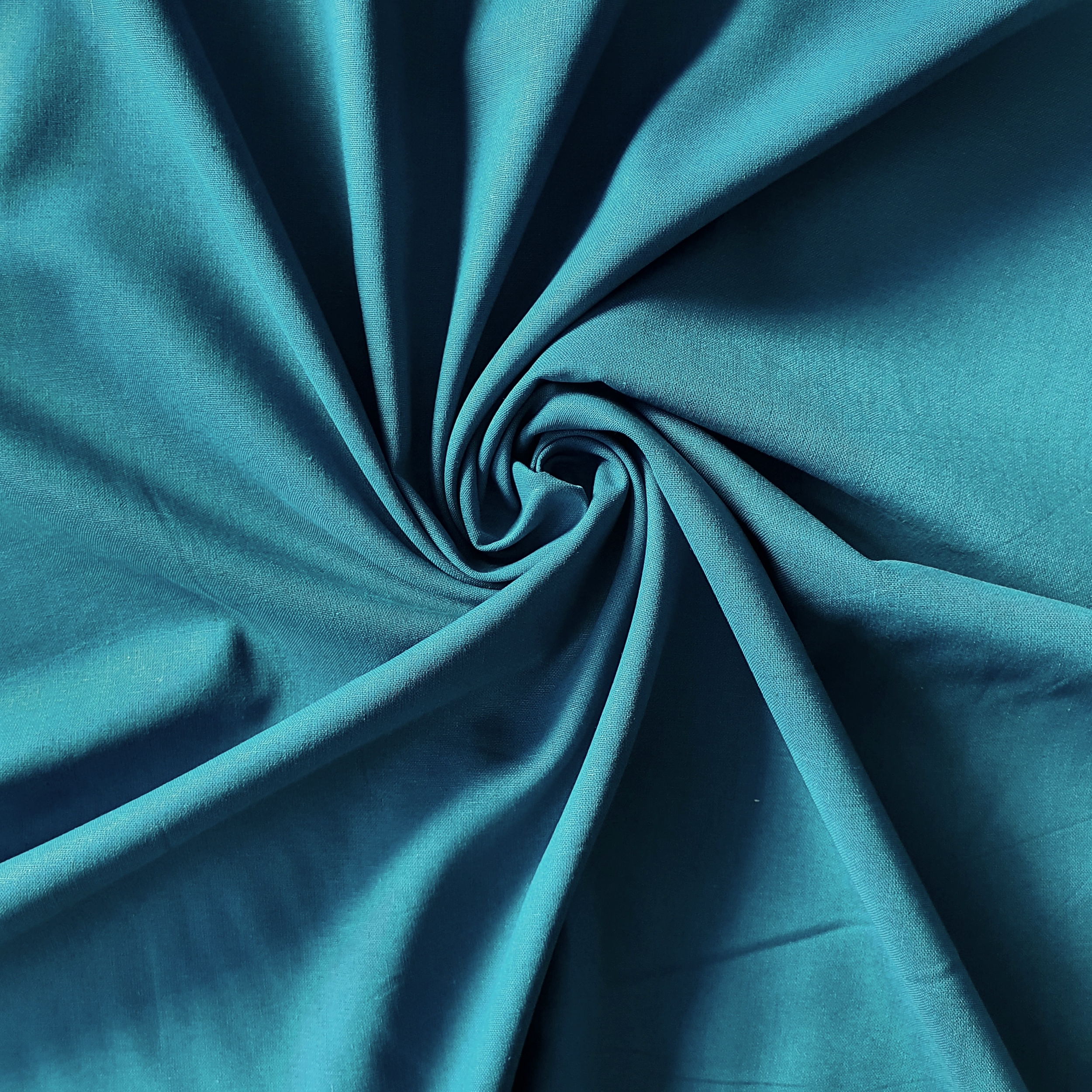 Tissu coton uni bleu canard
