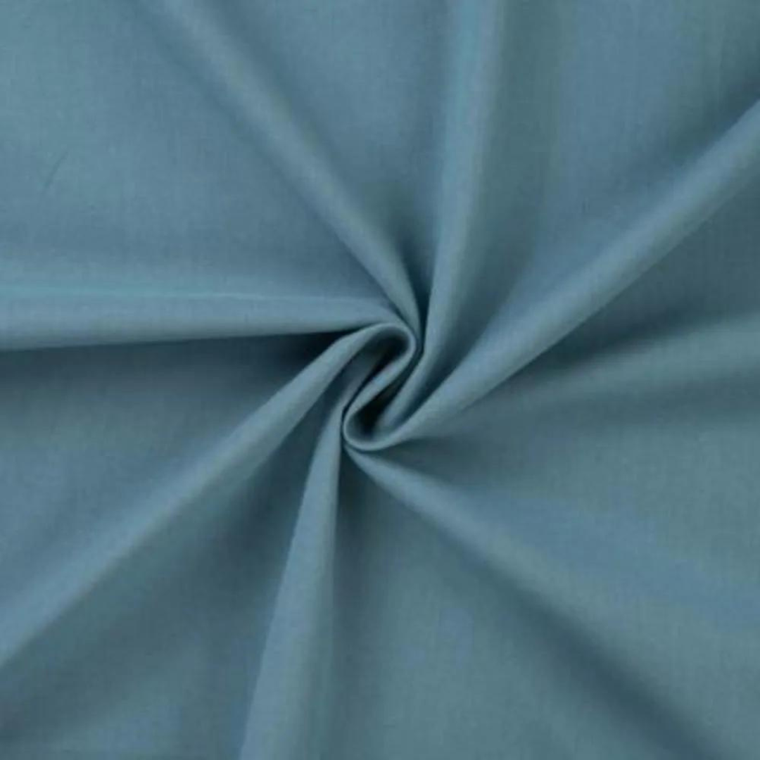 Tissu coton uni bleu acier