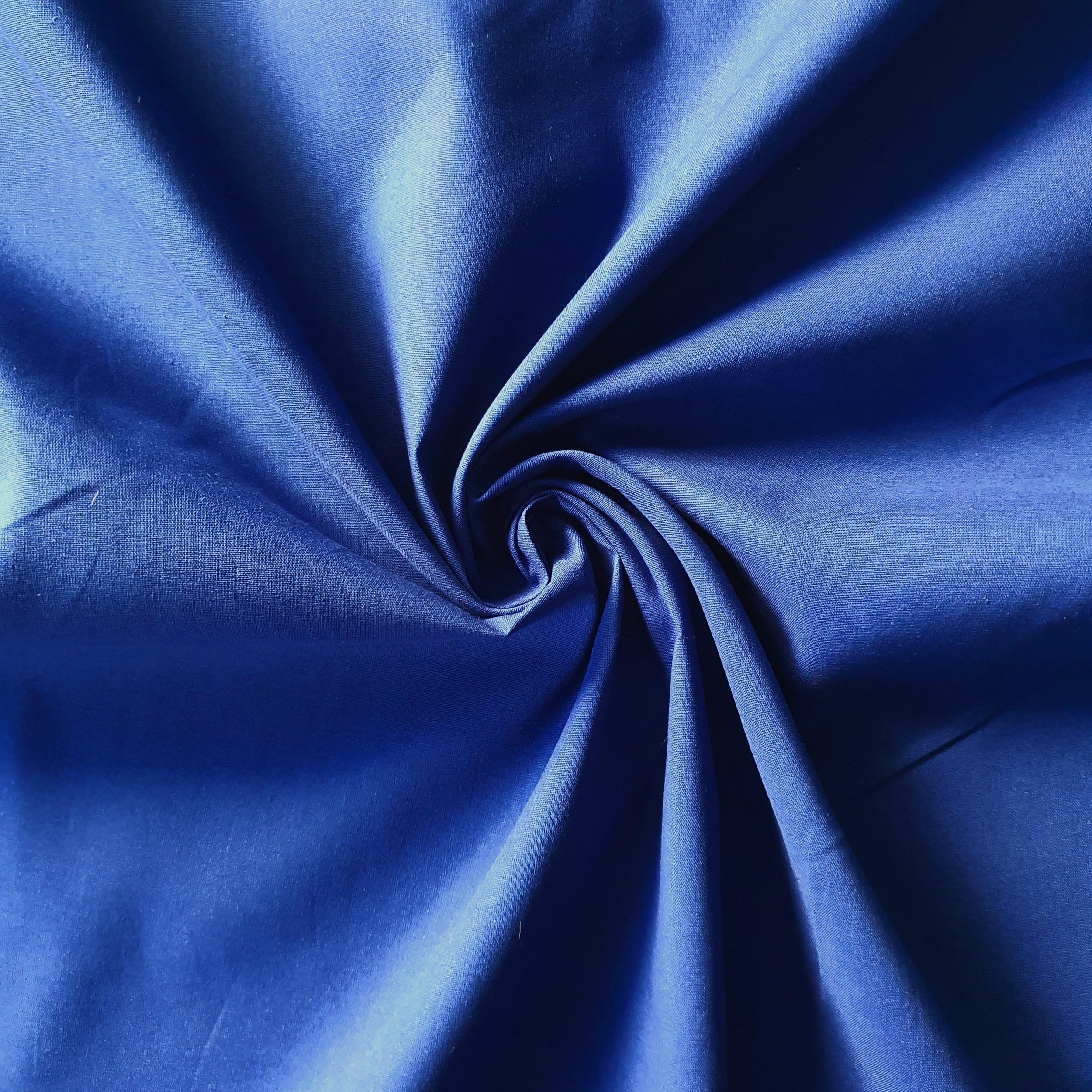 Tissu coton popeline coton uni bleu roi