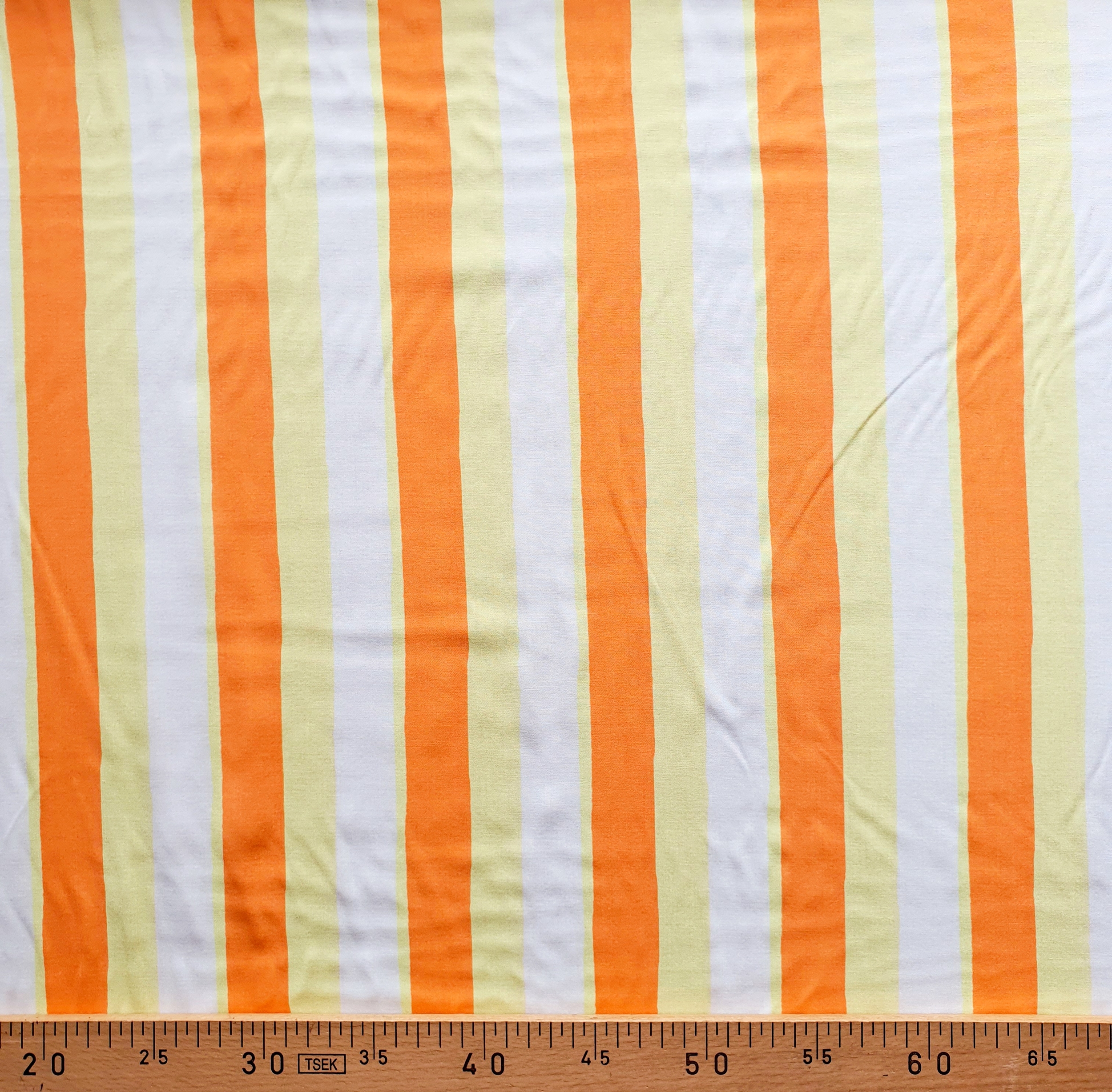 Tissu viscose à rayure jaune et orange LINA