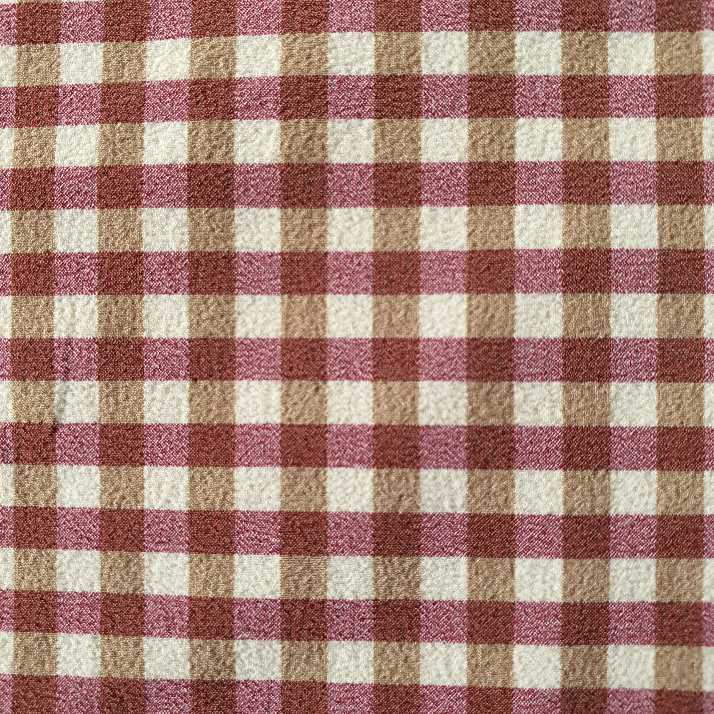 Tissu polyester stretch vichy bordeaux (2)