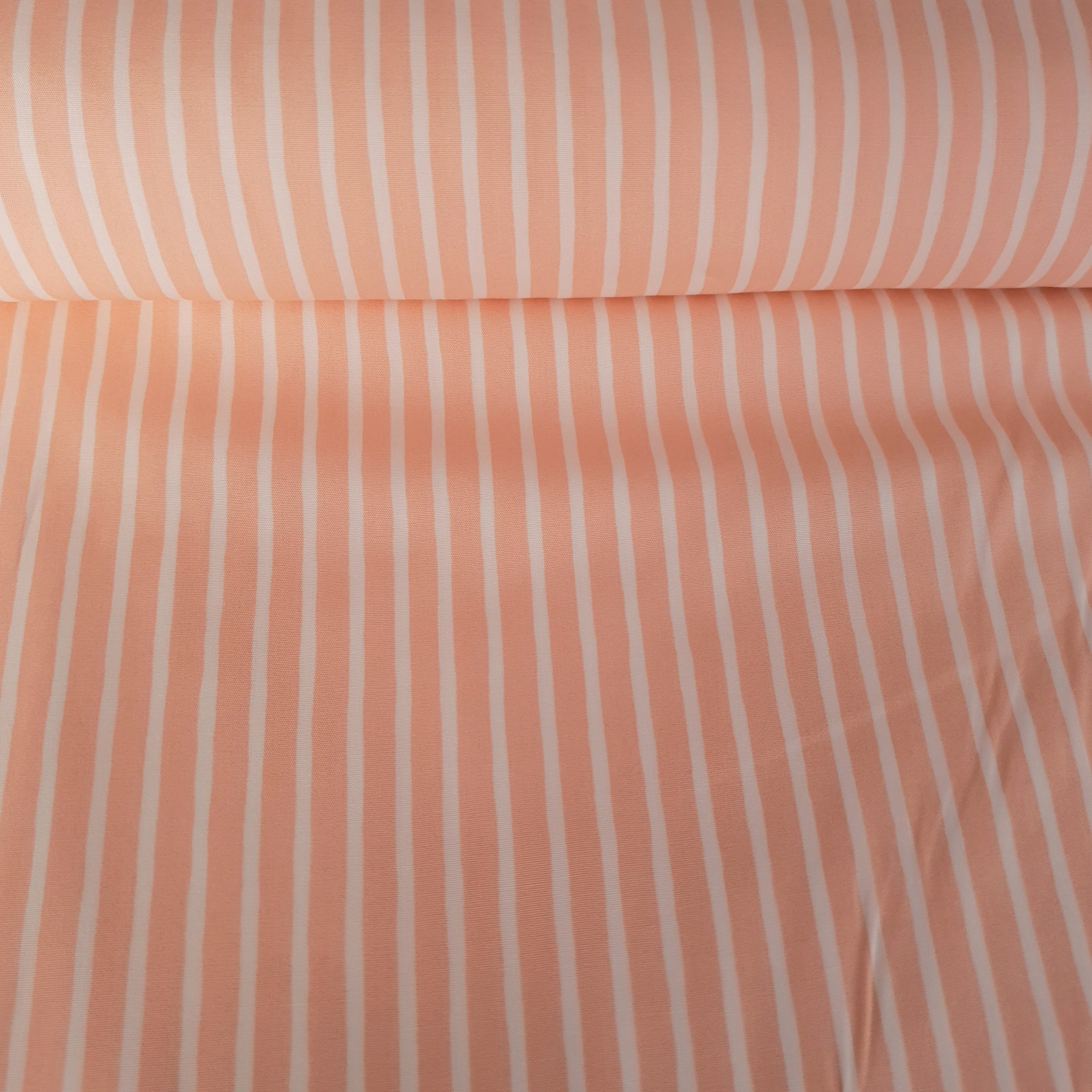 Tissu popeline coton MEGAN BLUE rayée rose clair - x50cm