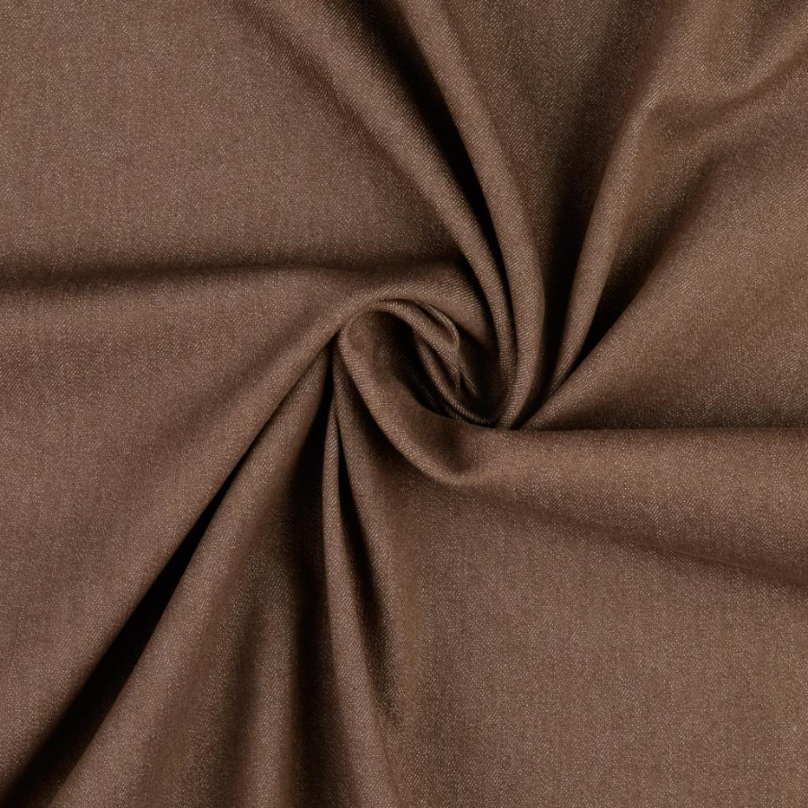 Tissu  jeans stretch marron (1)