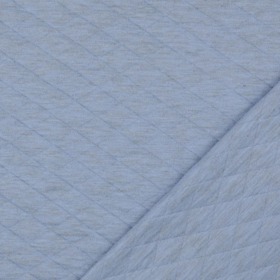 Tissu matelassé chiné bleu gris (2)