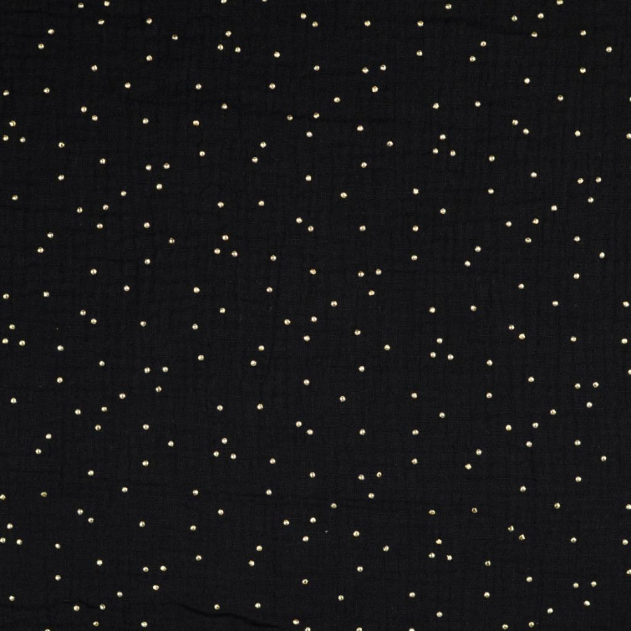 Tissu double gaze noir point or