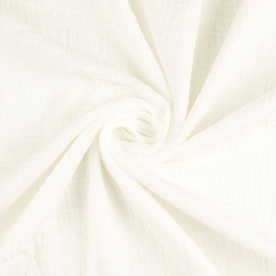 Tissu double gaze plumetis écru  (1)