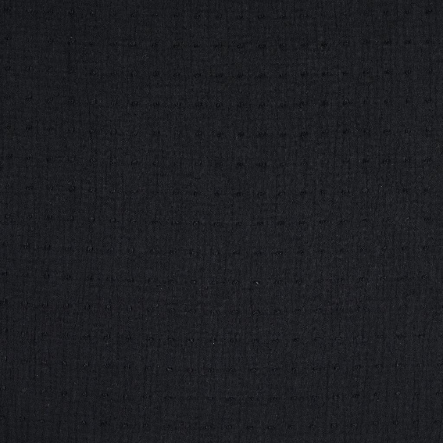 Tissu double gaze plumetis noir