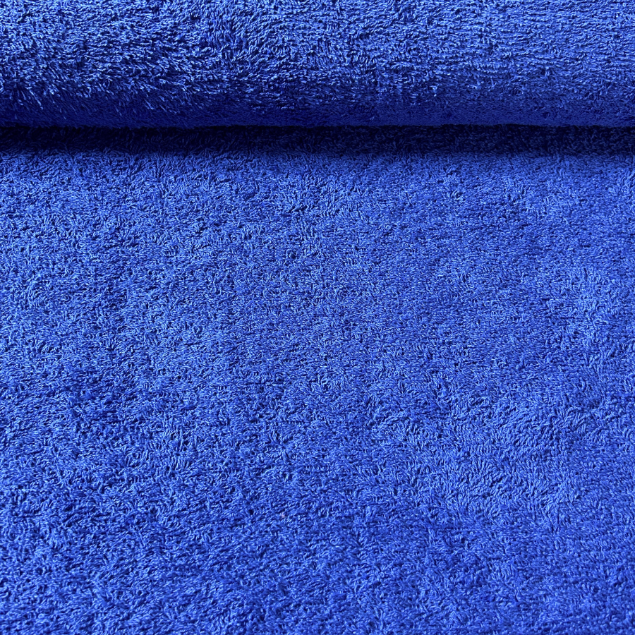 Tissu coton éponge bleu cobalt