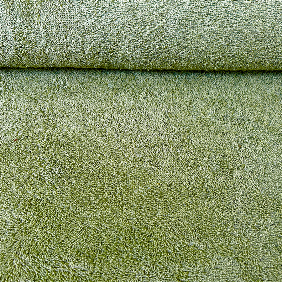 Tissu coton éponge vert tilleul