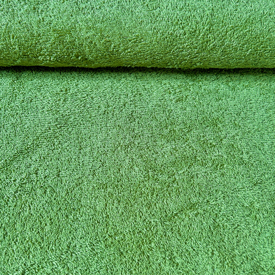 Tissu coton éponge vert pomme