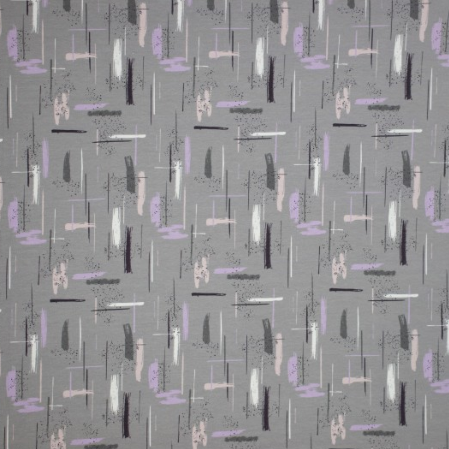 Tissu jersey coton motif graphique gris(900) (2)