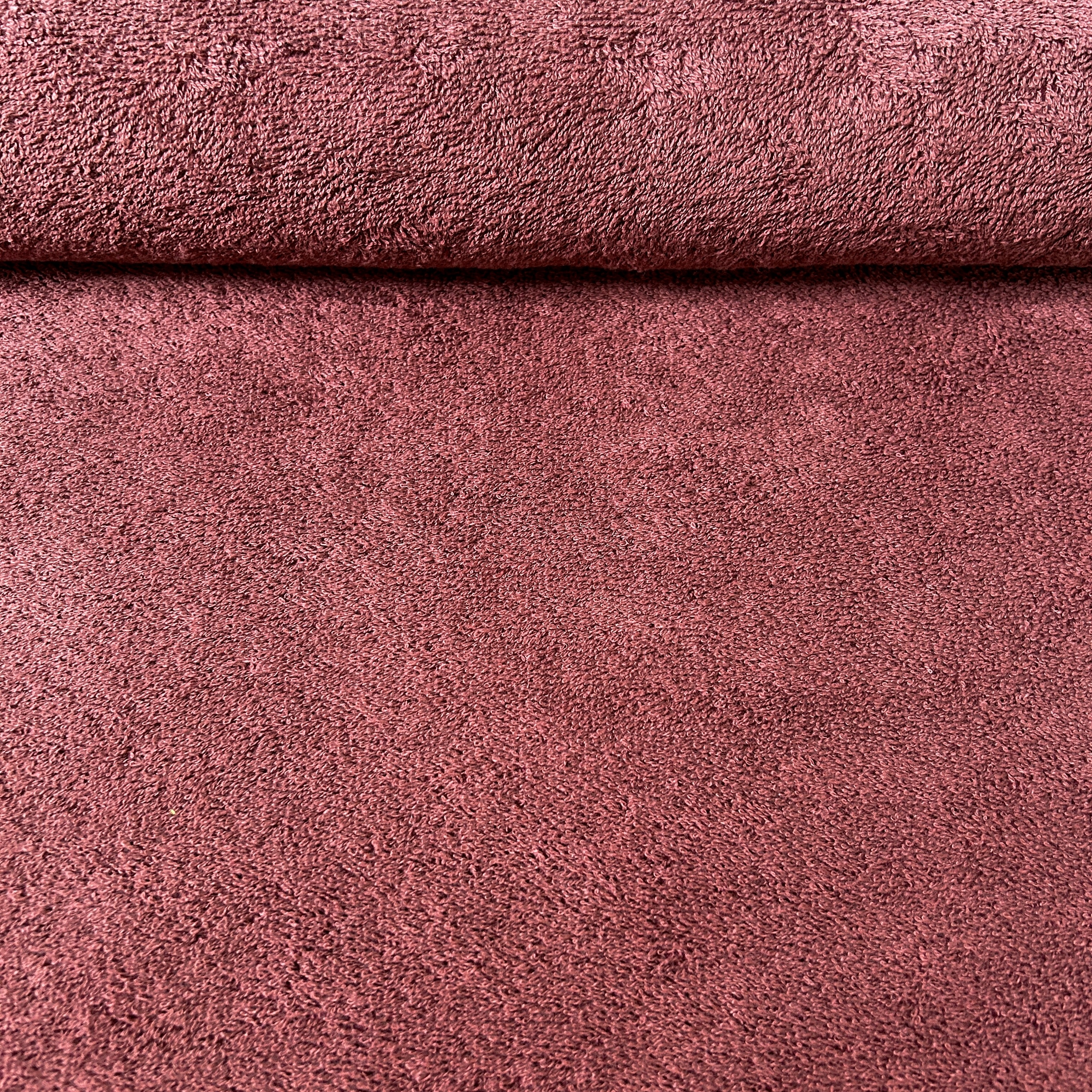 Tissu coton éponge vieux rose foncé