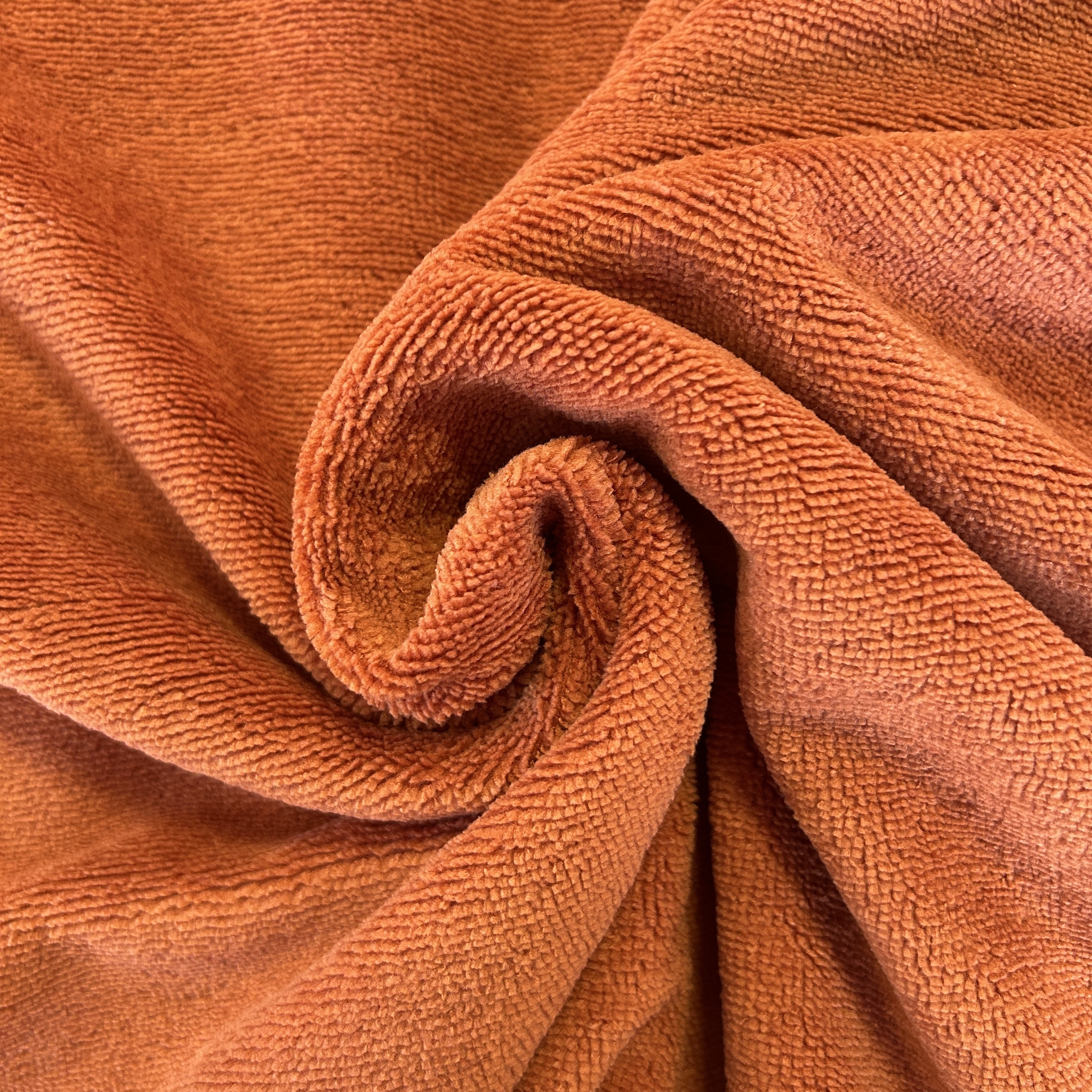 Tissu éponge bambou orange cuivre (1)