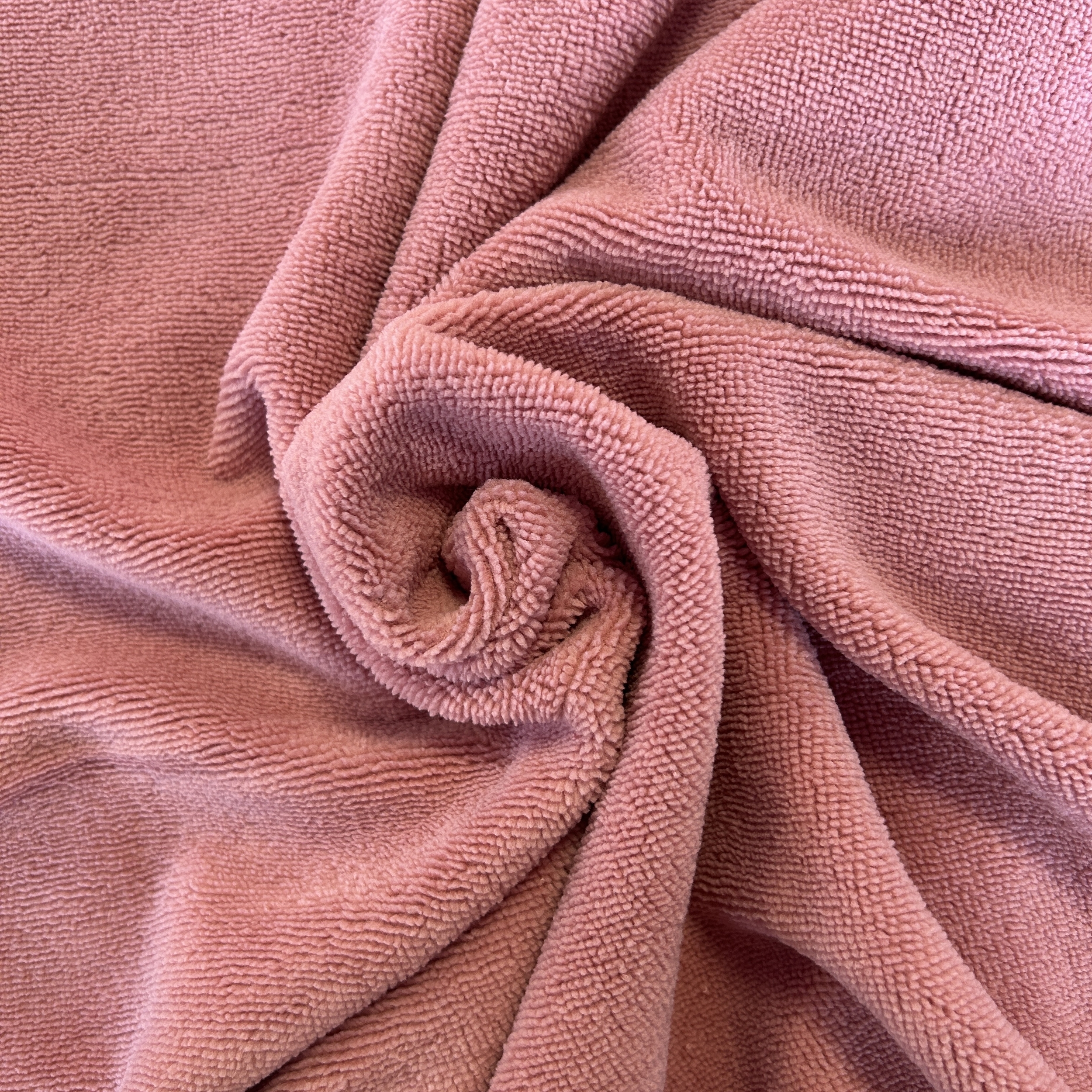 Tissu éponge bambou vieux rose (3)