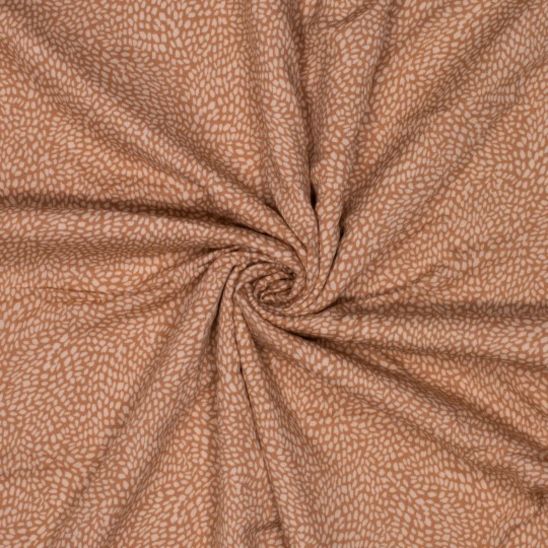 Tissu viscose beige pois traits