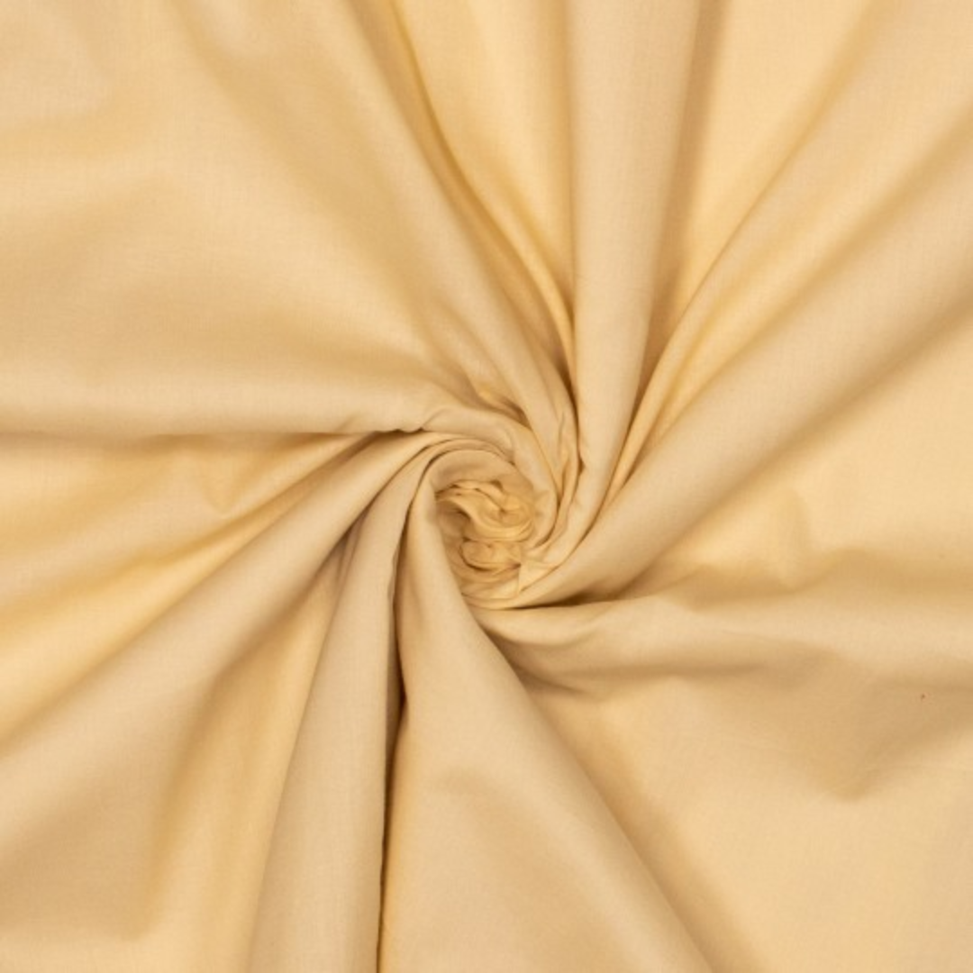 Tissu voile coton uni jaune chair beige (1)