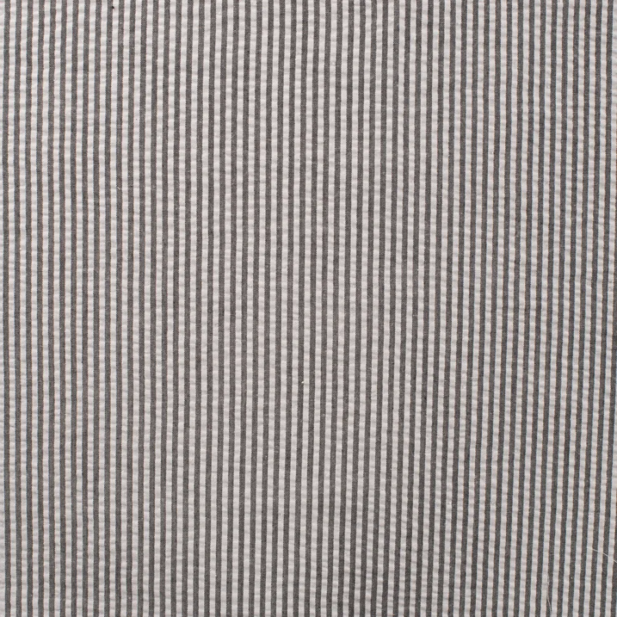 Tissu coton rayure seersucker blanc et noir (900)