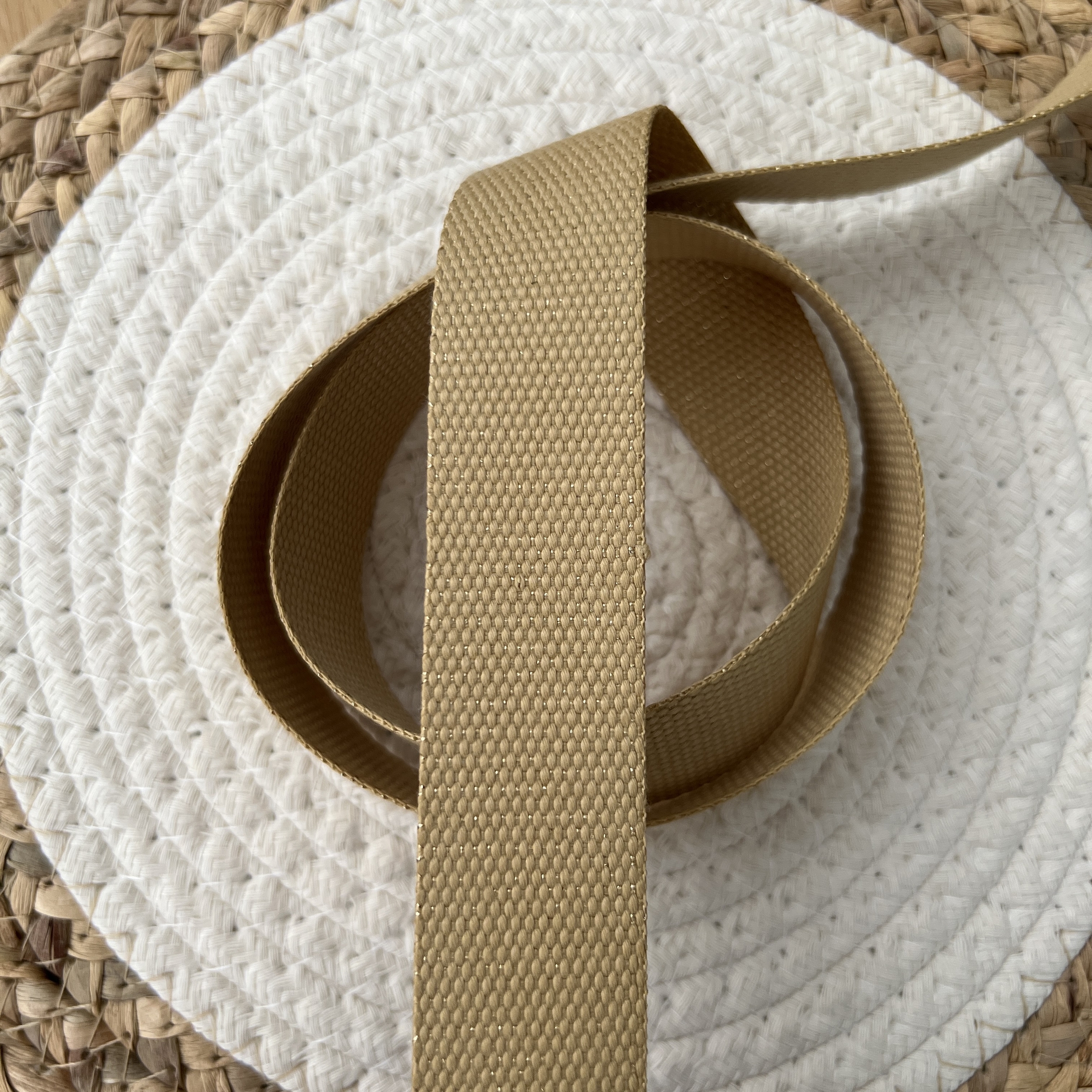 sangle lurex or polyester effet coton