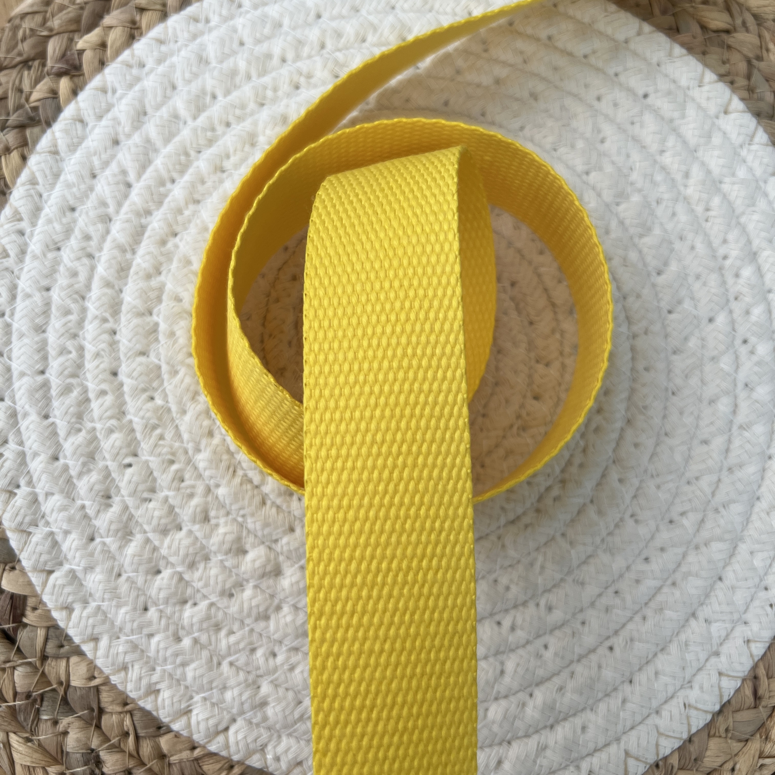 sangle polyester effet coton jaune