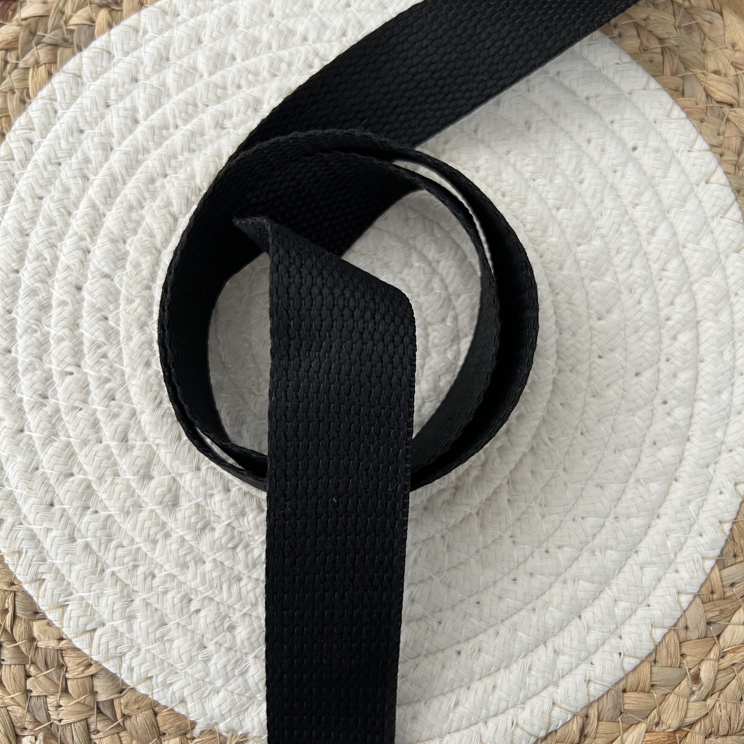 sangle polyester effet coton noir