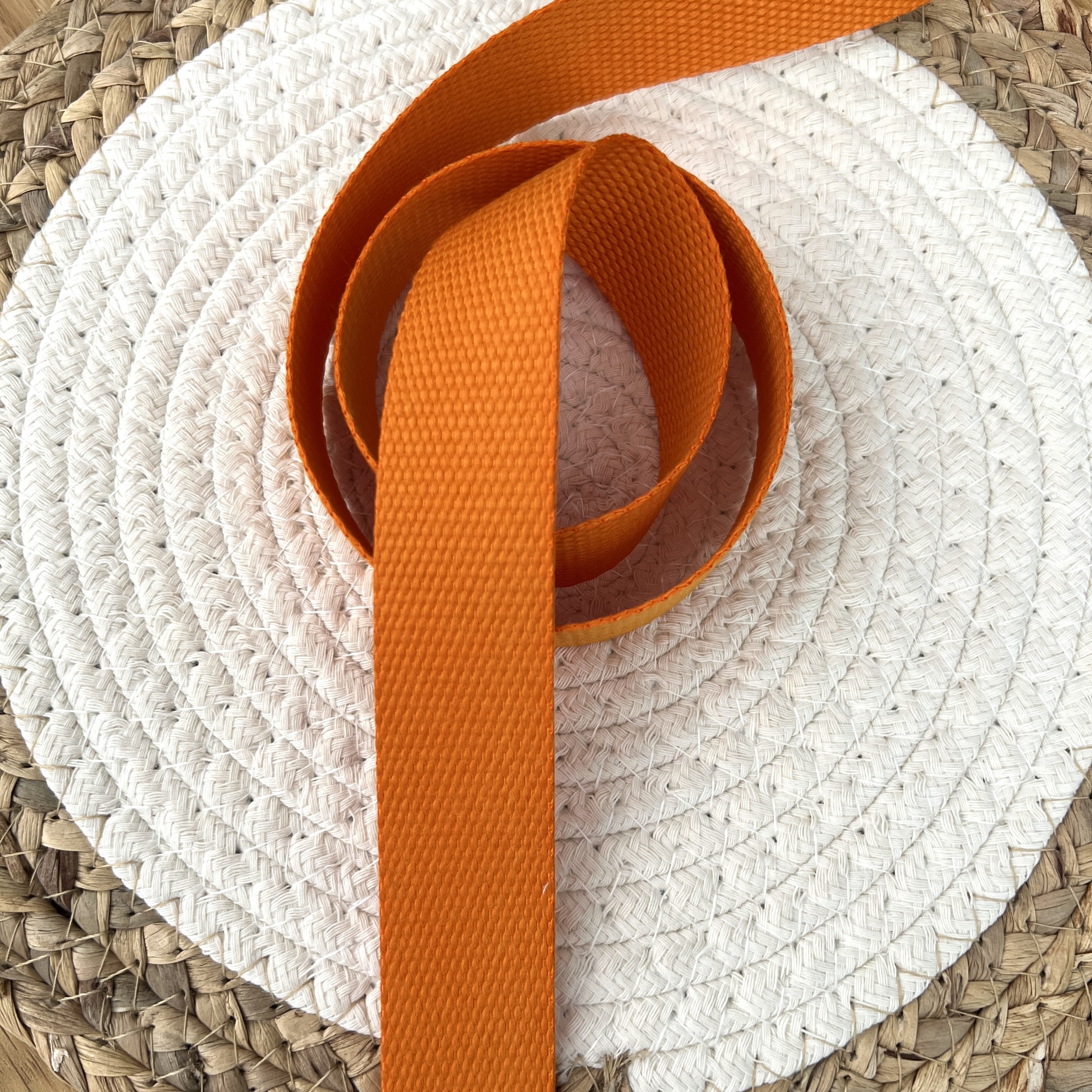 sangle polyester effet coton orange