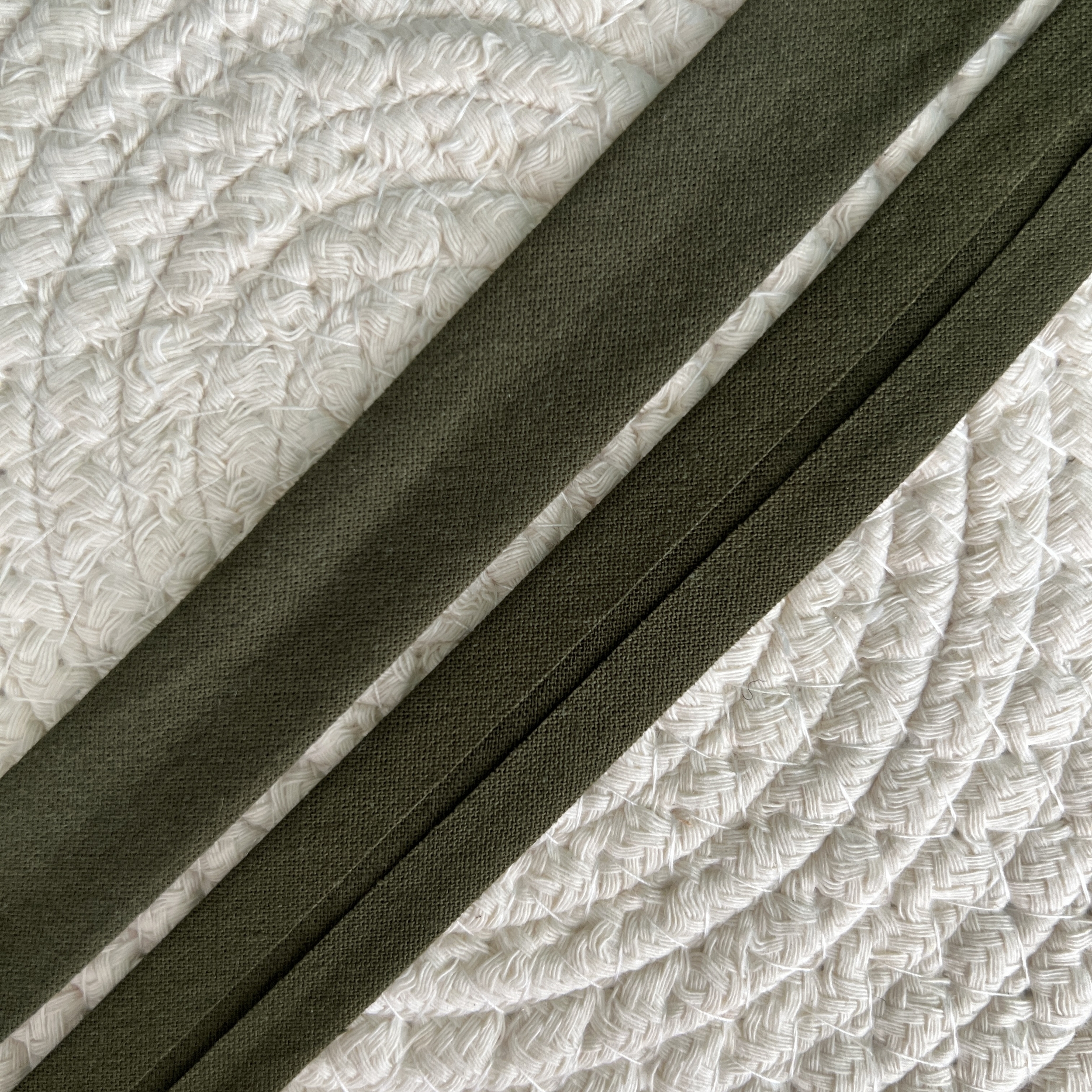Biais coton vert kaki au mètre 2 cm
