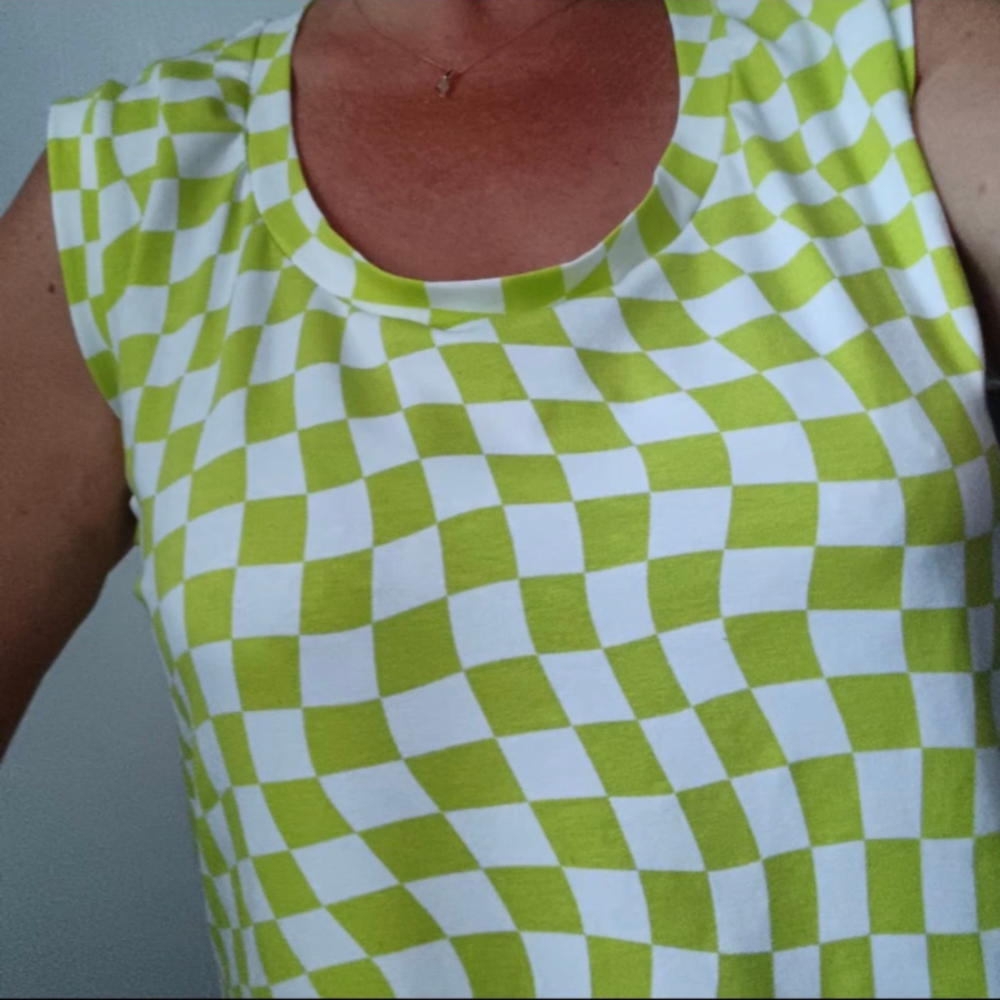 popeline de coton citron bleu et blanc 900 3