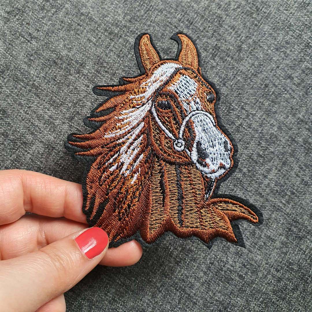 Patch thermocollant tête de cheval - marron