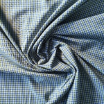 Tissu coton polyester carreaux bleu et vert