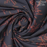 Tissu Fibre mood coton élasthanne bande orange noir