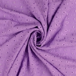 Tissu viscose brodée violet