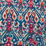 Tissu mousseline ethnique bleu et fuschia (2)
