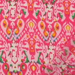 Coupon mousseline polyester imprimé ethnique INCA - rose fushcia.