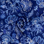 Tissu mousseline fleur et cachemire bleu  (2)