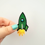 Patch autocollant fusée verte
