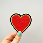 Patch autocollant coeur rouge et or (1)