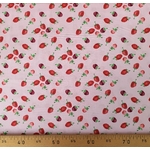 Tissu popeline coton framboise rouge et rose.