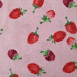 Tissu popeline coton framboise rouge et rose. (1)