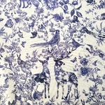 Tissu coton bio esprit toile de jouy bleu (2)