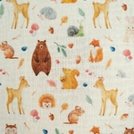 Tissu BIO coton percale animaux de la forêt (1)